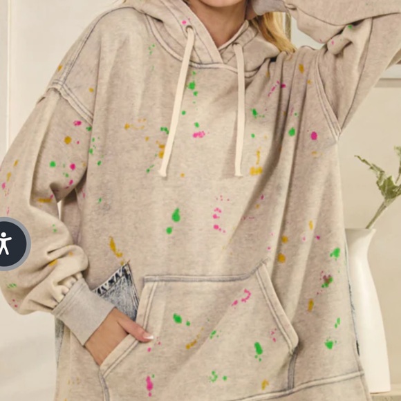 OLI &HALI Colorful Splatter Hoodie with Denim Accents - Picture 5 of 6